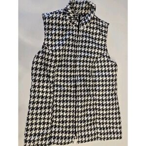 Kim Rogers black & white houndstooth puffer vest, size‎ Medium